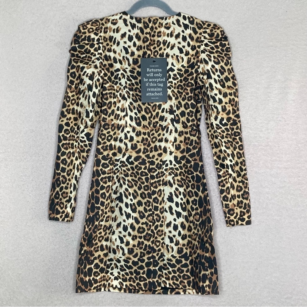 NEW Tuckernuck Domino Mini Dress Leopard Print Womens XXS Brown & Black Cocktail - Picture 7 of 13
